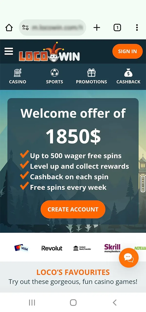 Läs instruktionerna om hur du snabbt får LocoWin Casino-appen.