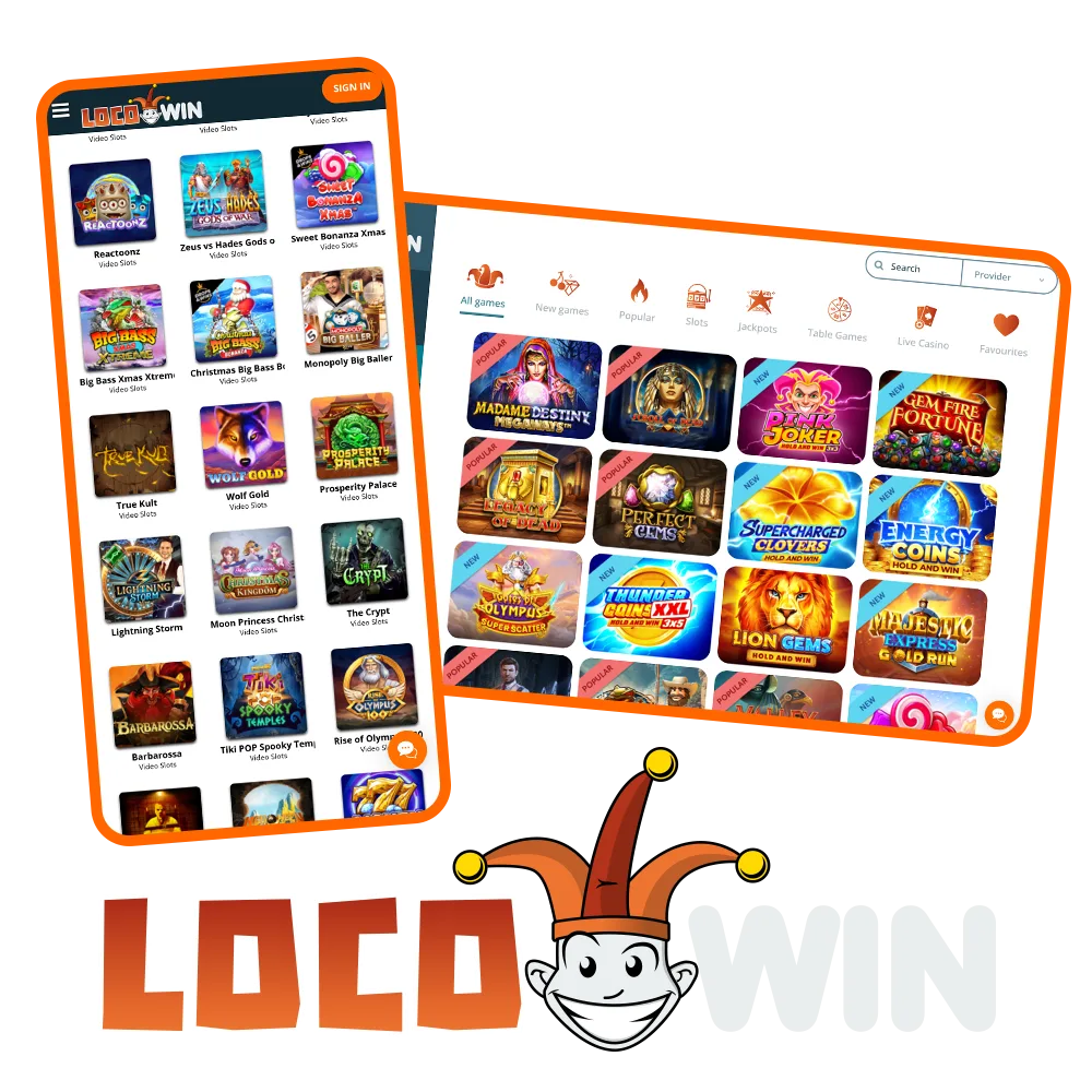 LocoWin Casino heeft een grote selectie spellen voor elk wat wils.
