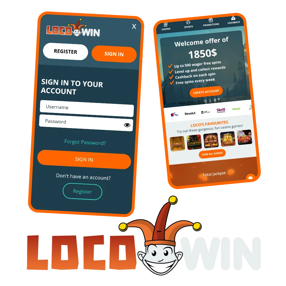 Log in op je LocoWin account en krijg toegang tot de topspellen.