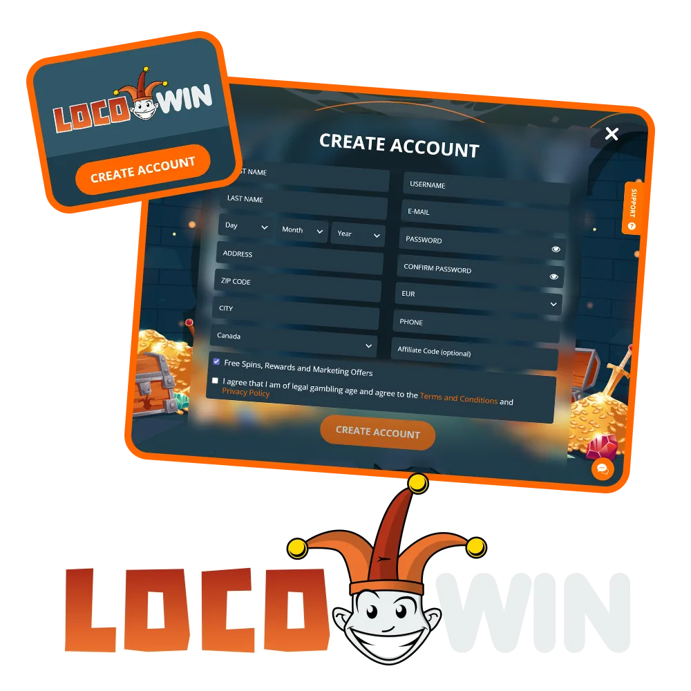 Fyll i en snabb registrering och spela utan gränser på LocoWin Casino.